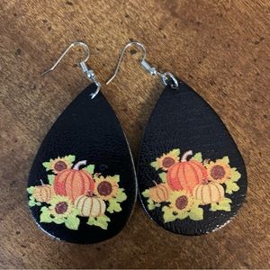 Fall Themed Pumpkin Drop Earrings